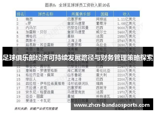 足球俱乐部经济可持续发展路径与财务管理策略探索